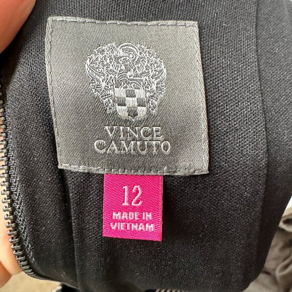 NWOT Vince Camuto Black & White Striped Knit Sleeveless Spandex Dress Size 12 - Picture 6 of 11